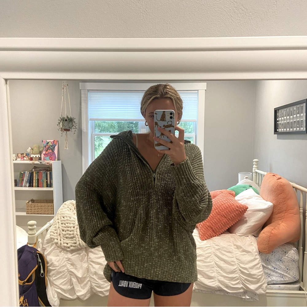 Aerie knitted oversized quarter zip
